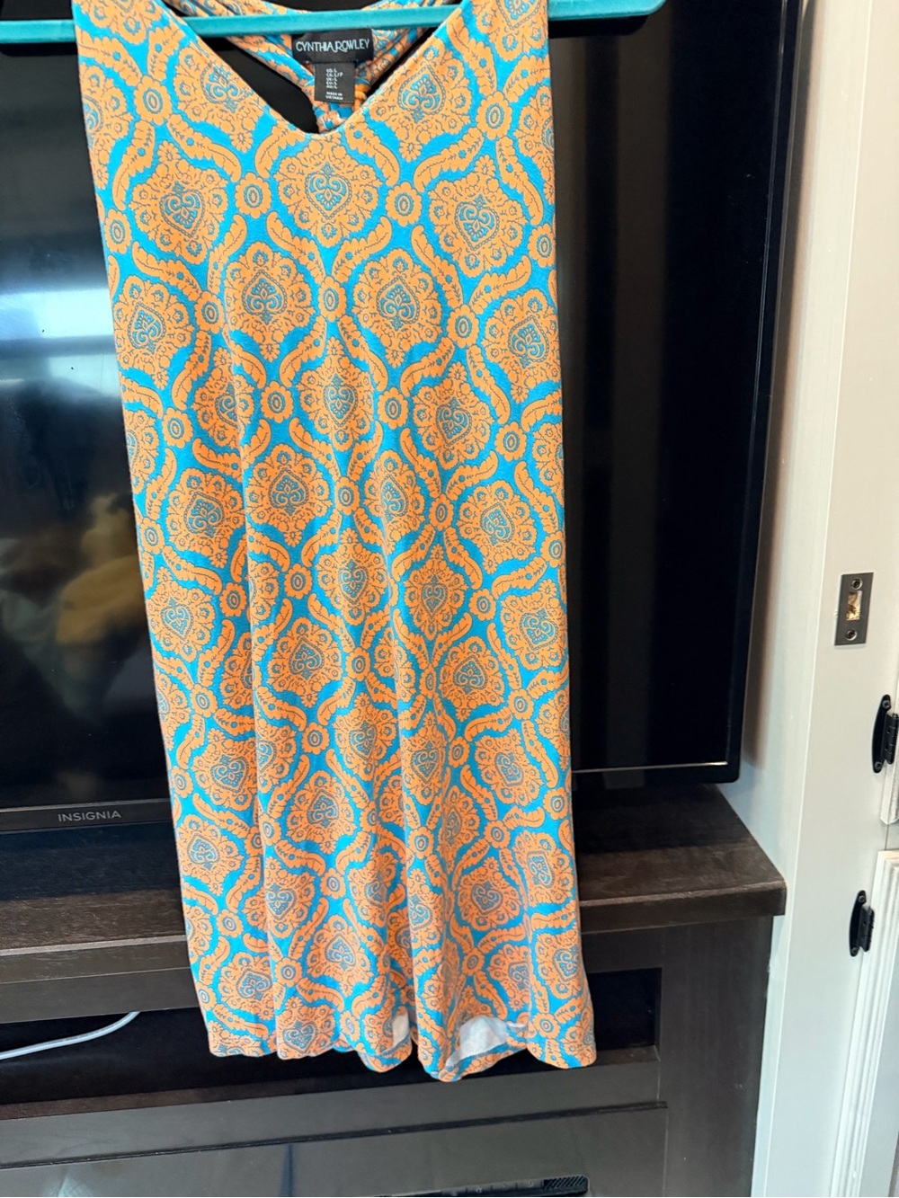 Cynthia Rowley Turquoise and Orange Medallion Maxi Skirt